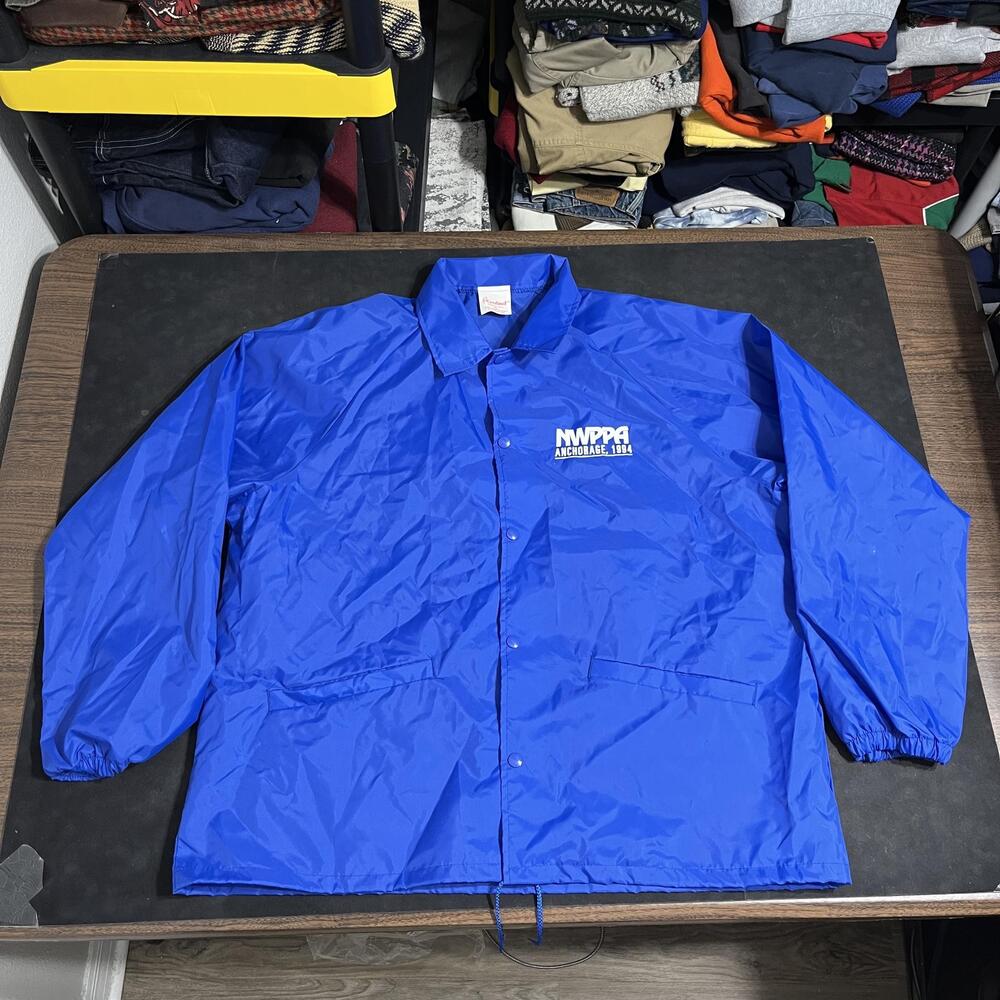 Vintage Cardinal Windbreaker Coach Jacket Mens XL Blue NWPPA Anchorage 1994 USA